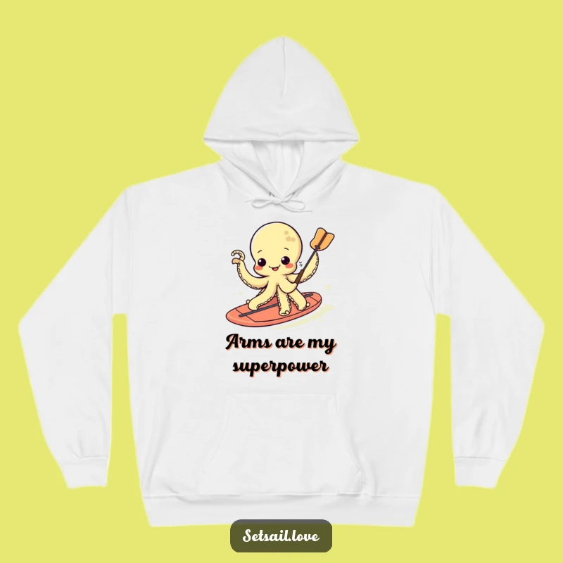 Funny Kawaii Octopus Hoodie: Stay Cozy with Wave-Riding Humor