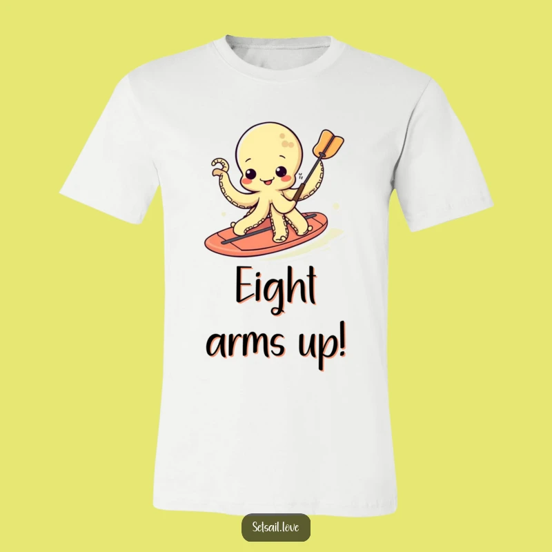 Funny Kawaii Octopus Paddleboarder T-Shirt: Quirkily Cool and Comfy Top